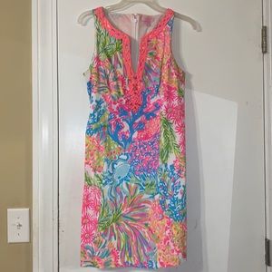 Lilly Pulitzer Lovers Coral Shift Dress Size 6 EUC NO FLAWS 🌺